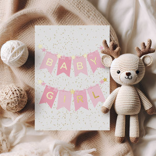 Baby Girl Congratulations Foil Card
