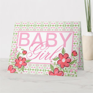Baby Girl Congratulations Paper Greeting Card