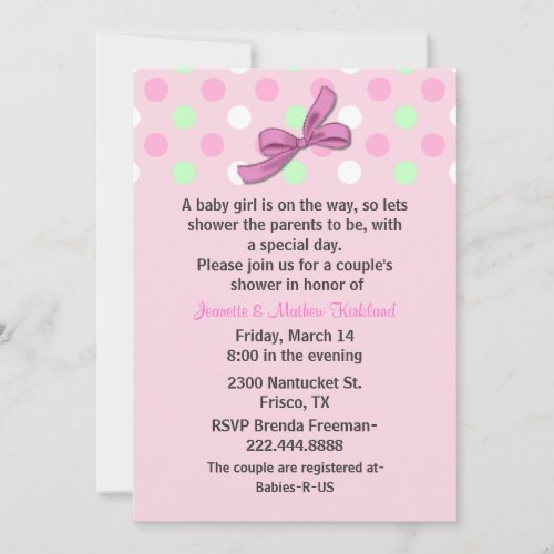 Baby Girl Couple's Baby Shower Invitation