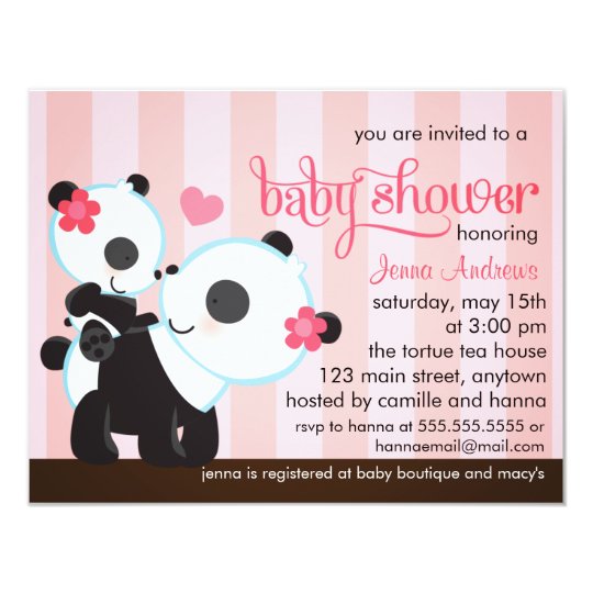 Baby Cute Panda Shower Invitation Zazzle
