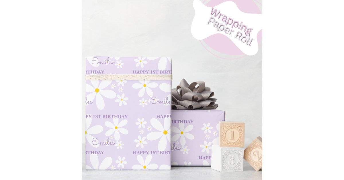 Pink Daisy Flower Wrapping Paper, Zazzle