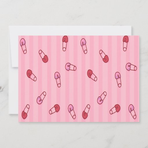 Baby Girl Diaper Pins Pink Shower Invitation | Zazzle