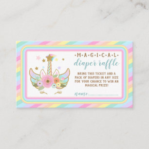 baby girl diaper raffle unicorn enclosure card