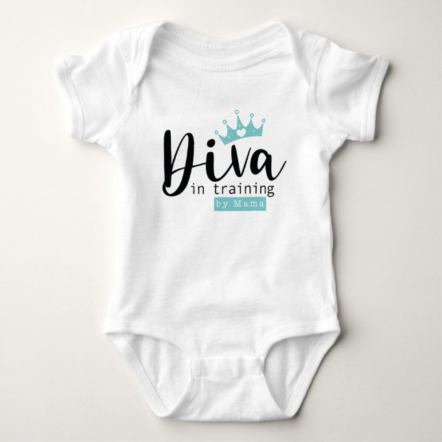 Baby Girl Diva in Training by Mama bodysuit (Front)