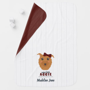 Baby Girl Dog Maroon Baby Blanket