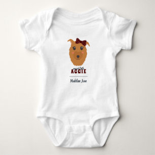 Baby Girl Dog Maroon Bodysuit