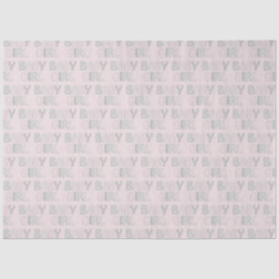 Baby Girl Dotty Letters Pastel Pink Grey Tissue Paper