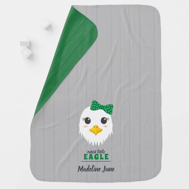 Baby Girl Eagle Green Baby Blanket (In Situ)