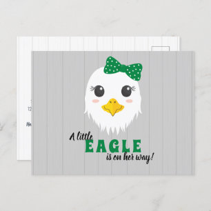 Baby Girl Eagle Green Baby Shower Invitation