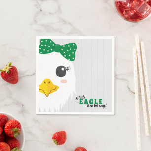 Baby Girl Eagle Green Baby Shower Napkins