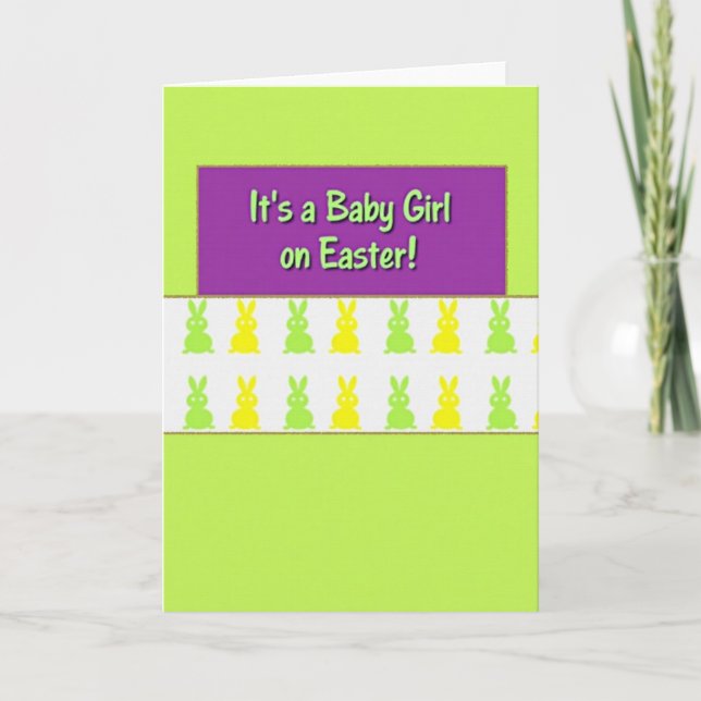 Baby Girl Easter Greeting Card (Front)