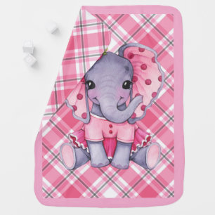 Baby Girl Elephant Baby Blanket