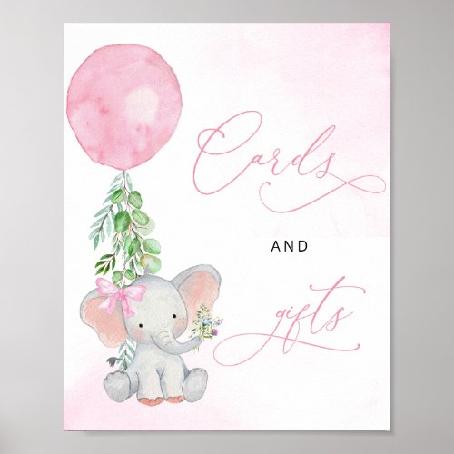 Baby Girl Elephant Eucalyptus Cards and Gifts Sign