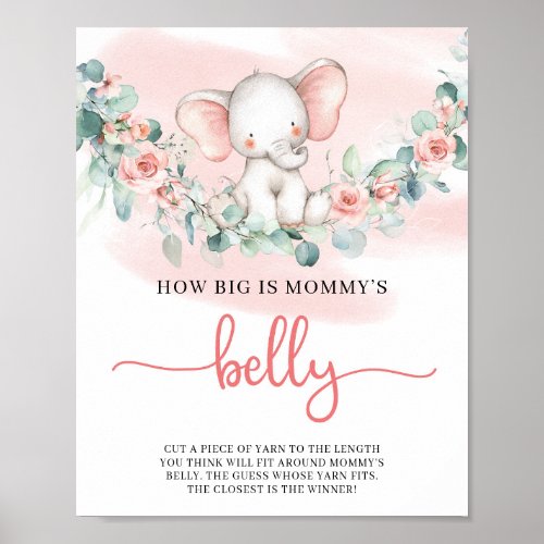 Baby Girl Elephant eucalyptus mommys belly game  Poster