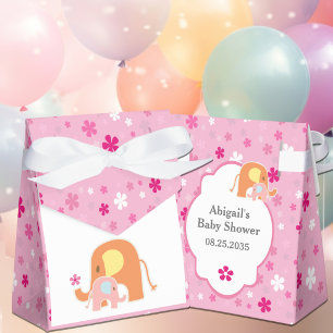 Baby Girl Elephant Shower Favor Box