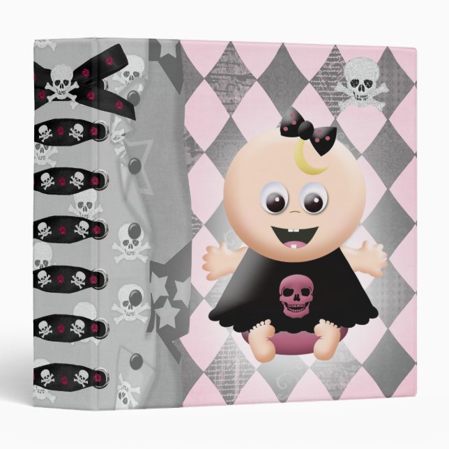 Baby Girl Emo Diva Notebook 3 Ring Binder (Front/Spine)