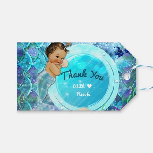 Baby Girl Enchanted Mermaid Baby Shower Party Gift Tags