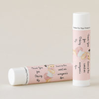 Baby Girl Face Mask Big Bow Pink Dot Lip Balm