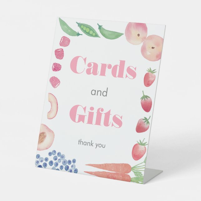 Baby Girl Farmer's Market Shower Cards & Gifts Pedestal Sign (Front)