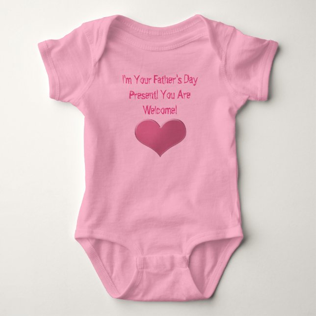 Baby Girl Father's Day Heart Bodysuit (Front)