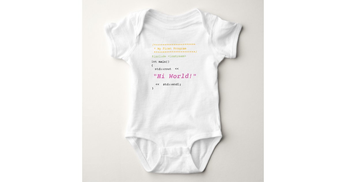 Baby Girl First C++ Program Bodysuit | Zazzle