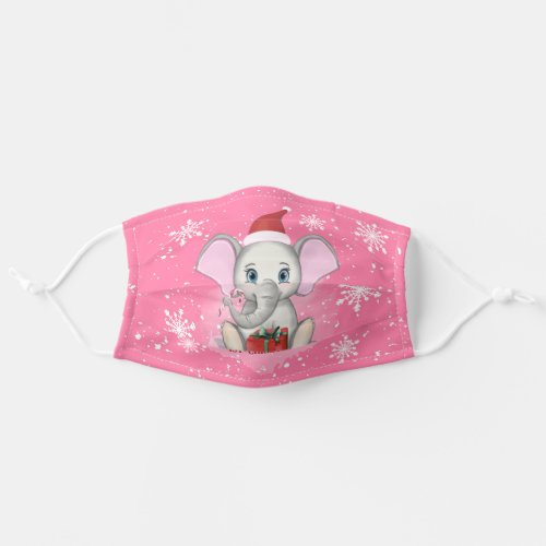 Baby Girl First Christmas Cute Elephant Holidays Adult Cloth Face Mask