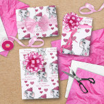 Baby Girl First Christmas Elephant Pink Name Wrapping Paper Sheets<br><div class="desc">Recognize a baby girl's First Christmas with this personalized giftwrap sheets set of 3 featuring a cute watercolor baby girl elephant wearing a pink stocking cap and holding a pink Christmas ornament surrounded by pink hearts with the editable text NAME'S FIRST CHRISTMAS you can change to other custom text instead....</div>