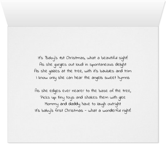 Baby Girl First Christmas Santa Workshop Christmas (Inside Horizontal (Bottom))