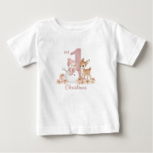 Baby Girl First Christmas Snowman Deer