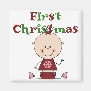 Baby Girl First Christmas T-shirts and Gifts Magnet