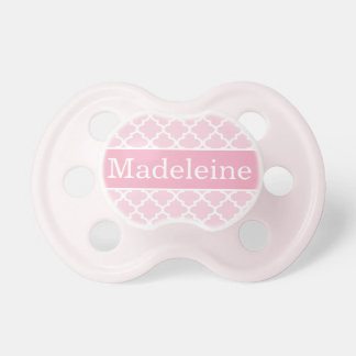 Baby Girl First Name | Pink Patterned Pacifier