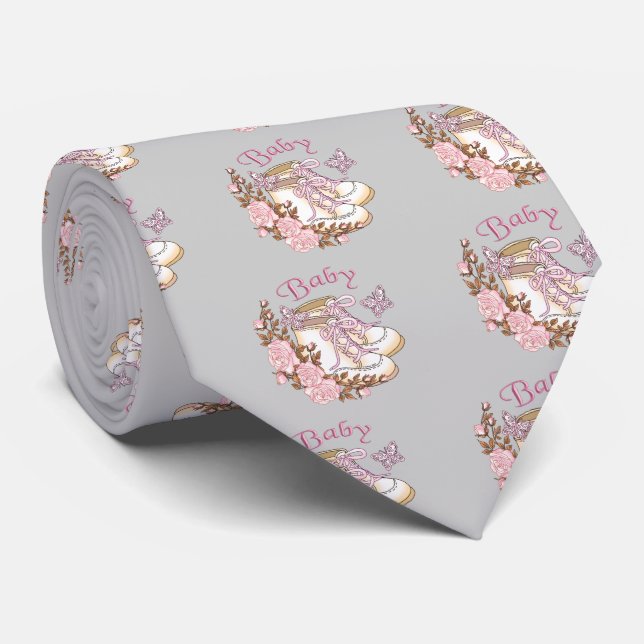 Baby Girl First Shoes Neck Tie (Rolled)