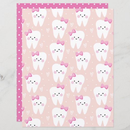 Baby Girl First Tooth Shower Scrapbooking paper