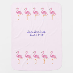 Baby girl flamingos Fleece Blanket