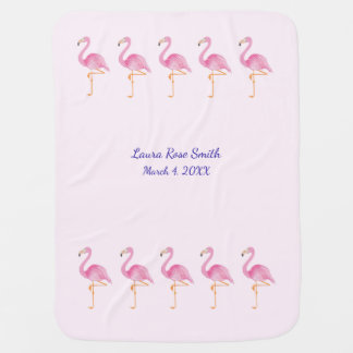 Baby girl flamingos Fleece Blanket
