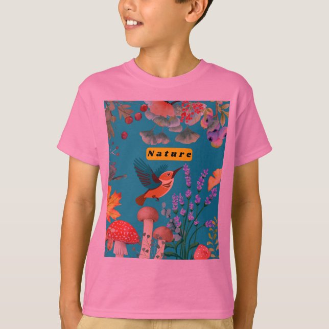  Baby Girl Floral & Butterfly Design T-Shirt (Front)