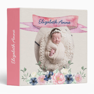 Baby Girl Floral Memory Book 3 Ring Binder