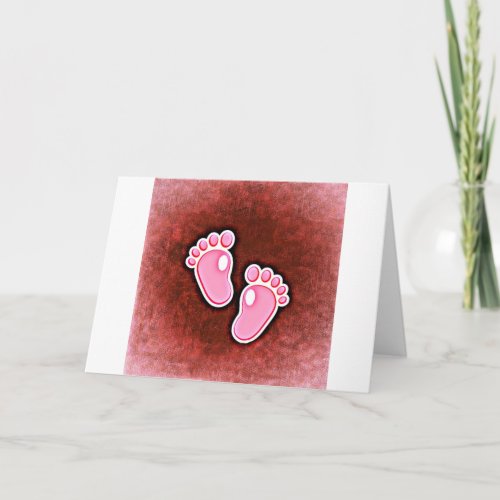 baby girl footprints feet cute expecting newborn card