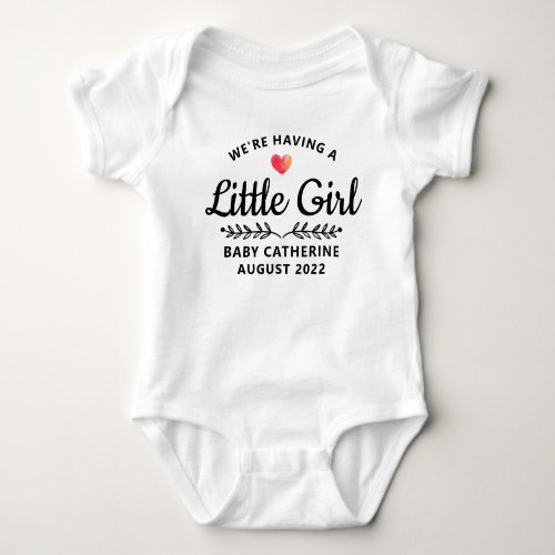 Baby Girl Gender Reveal Baby Bodysuit