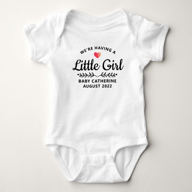 Baby Girl Gender Reveal Baby Bodysuit (Front)