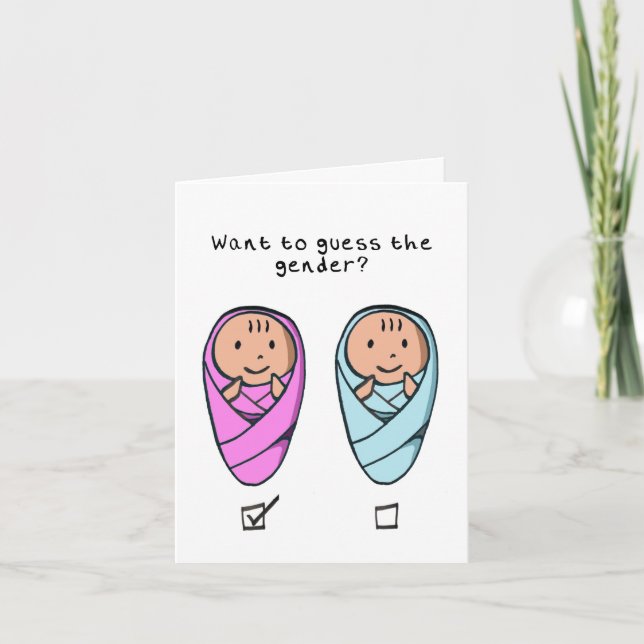 Baby Girl Gender Reveal Card (Front)