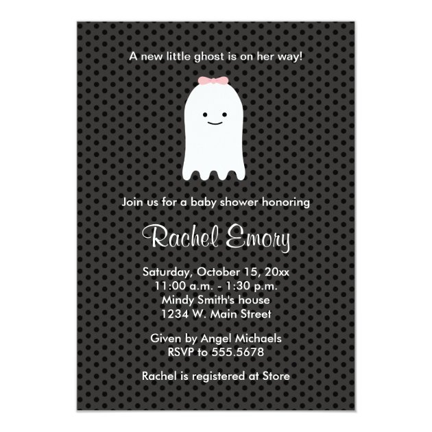 Baby Girl Ghost Halloween Shower Invitations