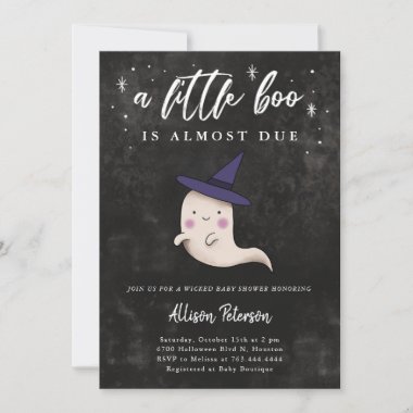 Baby Girl Ghost Halloween Shower Little Boo Invitation