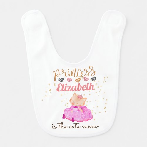 Baby Girl Gifts 1st Birthday Shower Princess Cats  Baby Bib