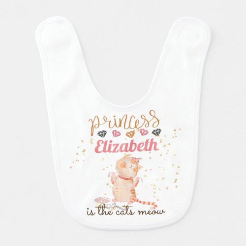 Baby Girl Gifts 1st Birthday Shower Princess Cats  Baby Bib