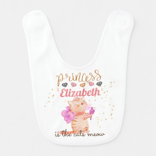 Baby Girl Gifts 1st Birthday Shower Princess Cats  Baby Bib