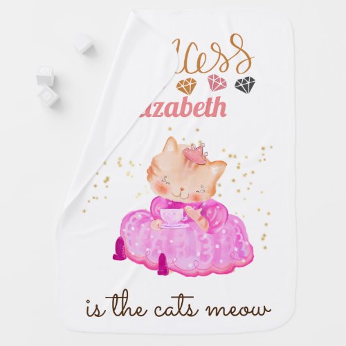 Baby Girl Gifts 1st Birthday Shower Princess Cats  Baby Blanket