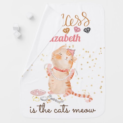 Baby Girl Gifts 1st Birthday Shower Princess Cats  Baby Blanket