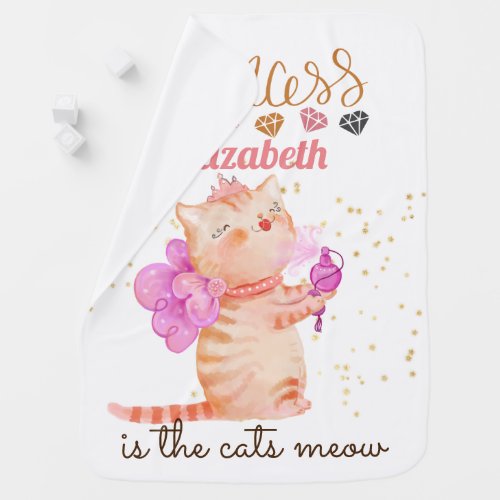 Baby Girl Gifts 1st Birthday Shower Princess Cats  Baby Blanket