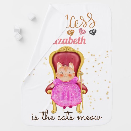 Baby Girl Gifts 1st Birthday Shower Princess Cats  Baby Blanket